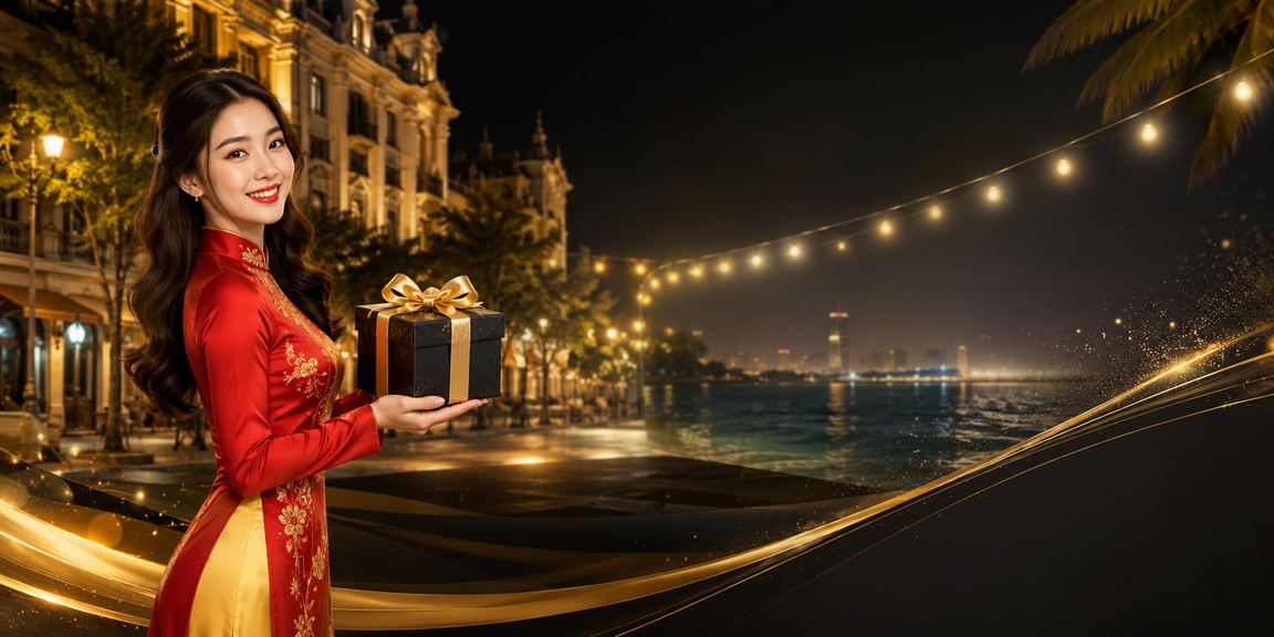 Người phụ nữ Hà Nội mặc áo dài truyền thống đang thao tác trên điện thoại để nạp tiền và nhận thưởng tại nền tảng bf16