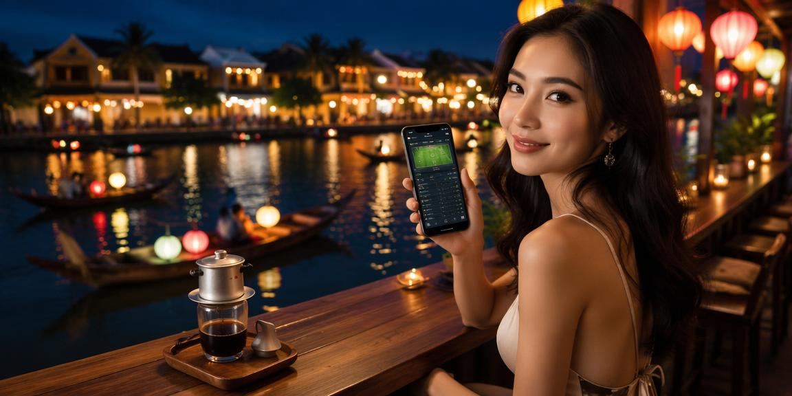 Người chơi tại Hội An trải nghiệm Live Casino trên điện thoại di động buổi tối