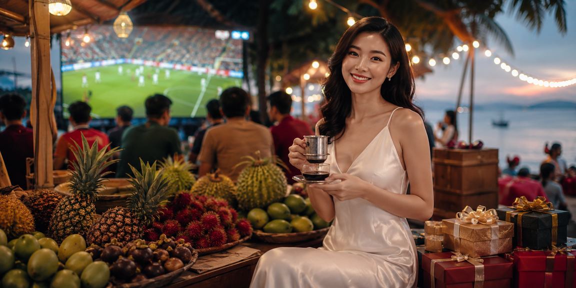 Người hâm mộ bóng đá xem trận đấu và đặt cược thể thao trên sông Mekong